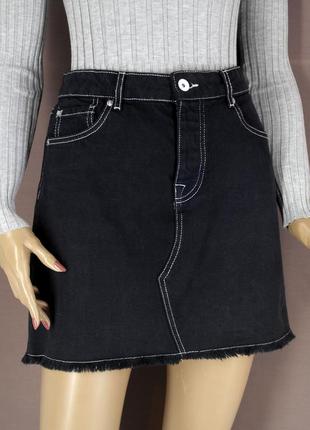 Брендовая джинсовая юбка "only" темно-графитовая. размер eur38...