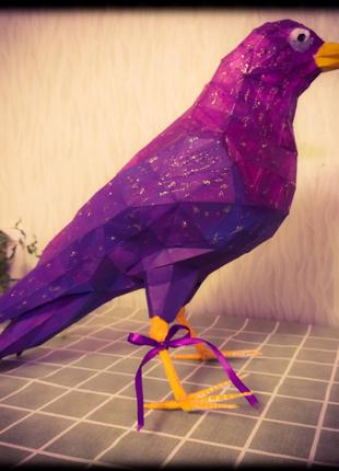PaperKhan конструктор з картону 3D фігура ворон ворона птах пт...