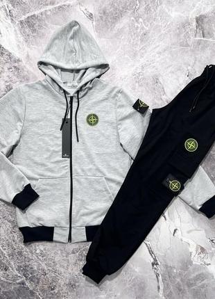 Спортивный костюм демисезон stone island стон айленд патчи