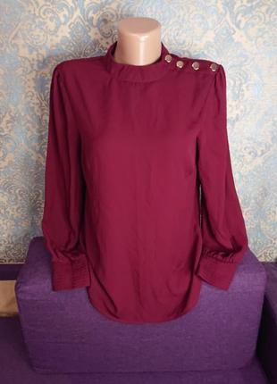 Красивая блуза винного цвета р.40/42 блузка блузочка