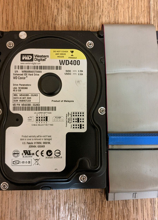 Жёсткий диск Western Digital Black WD400 40Gb+шлейф IDE в подарок