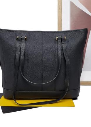 Женская сумка-шоппер натуральная кожа черный арт.1308 black vi...