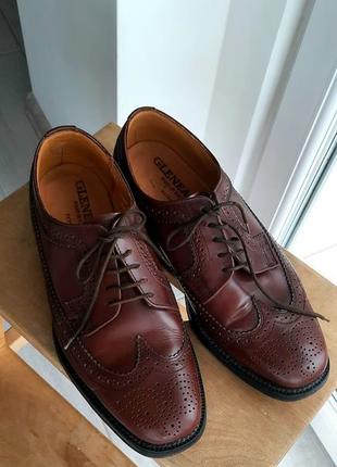Кожаные коричневые туфли броги 42 размера (29 см)