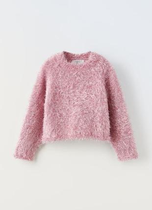 Розовый свитер травка zara 11-12 лет (146-152 см)