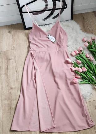 Нежно розовое платье комбинация от boohoo, размер xl-xxl