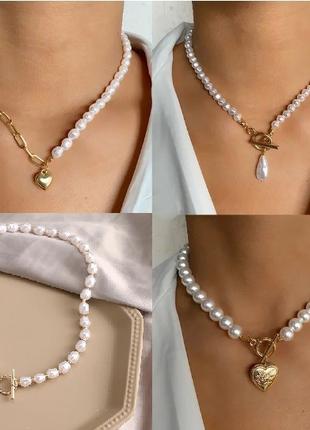Винтажное модное жемчужное колье ожерелье с искусственным жемч...