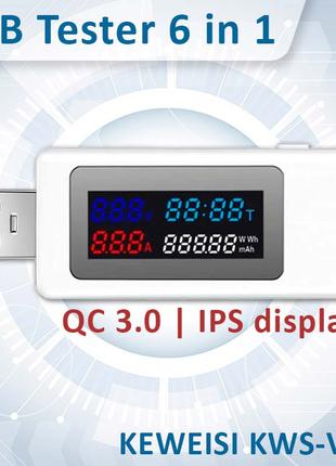 USB тестер тока напряжения емкости KEWEISI KWS-V30 QC3.0 / 4-3...