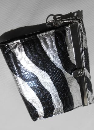 Женский складной кошелек клатч портмоне на застёжке с ремешком