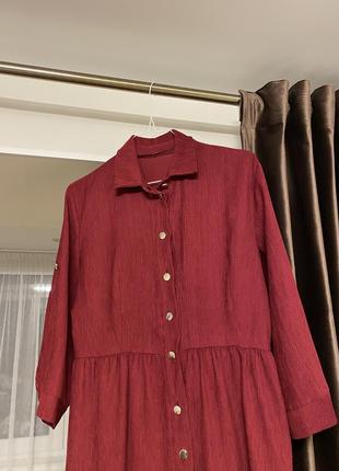 Сукня плаття бордового кольору у рубчик вельвет велюр мікровелюр