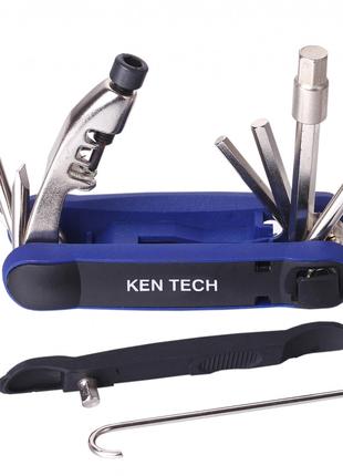 Мультитул Ken Tech KL-9804C 15 функцій Синій/Чорний/Сріблястий...