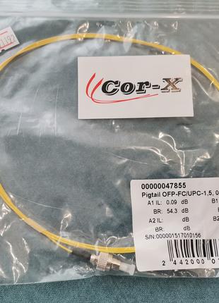 Пигтейл оптический Cor-X FC/UPC 0.9мм 1.5м.