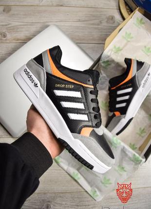 Кроссовки adidas drop step black white orange