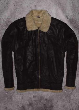 Clockhouse leather fur jacket (мужская зимняя кожаная куртка н...