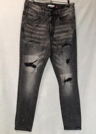 Дизайнерские мужские «рваные» джинсы lorenzo veratti размер w2...