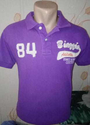 Модная фиолетовая футболка поло biaggio jeans, 💯 оригинал, мол...