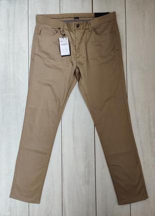 Мужские коричневые базовые джинсы брюки zara пояс 47 см 46 (36)