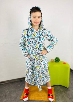 Теплый детский  махровый халат для мальчика и девочки