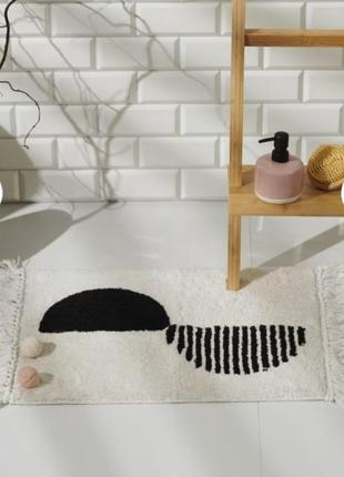 Ковер коврик для ванной комнаты белый черный sinsay
