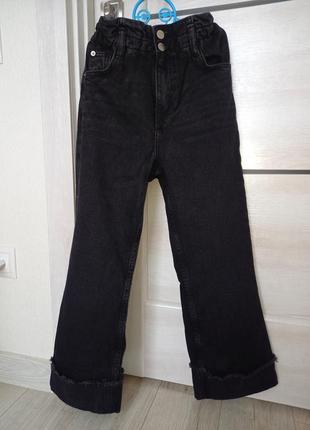 Фирменные модные джинсы кюлоты школьные штаны широкие брюки па...