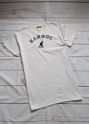 Бежева подовжена футболка, футболка-плаття від kangol