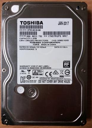 Продам жесткий диск Toshiba 1TB/7200rpm/32MB/SATA III