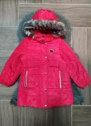 Теплая, демисезонная куртка для девочки 3-4 года