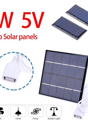 Сонячна панель зарядка 5В, 3Вт вихід USB