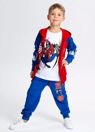 Костюм тройка (кофта, футболка и брюки) spider man