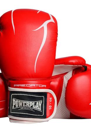 Боксерські рукавиці PowerPlay 3018 Jaguar Червоні 12 унцій