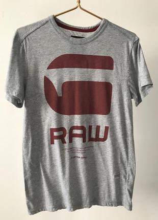 Крутая футболка g-star raw серого цвета, размер s-m