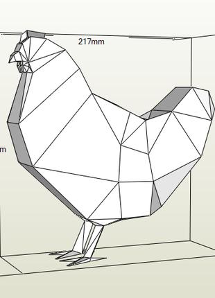 PaperKhan конструктор из картона 3D курица цыпленок птица птич...