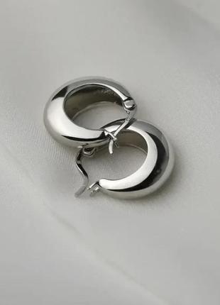 Сережки круглые серебро круг кольцо