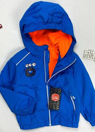 Куртка-ветровка на флисе мальчик 92-98см cool club ( электрик)