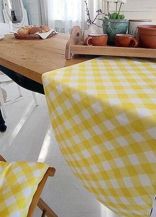 Дорожка на стол (раннер) бело-желтые квадраты