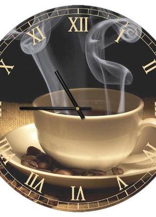Часы настенные круглые, 36 см coffee