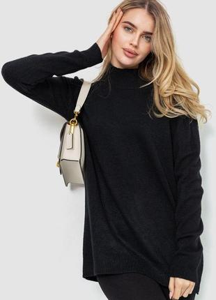 Жіночий светр в'язаний, колір чорний, 204r179