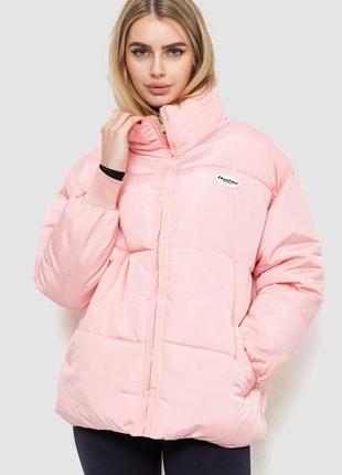 Куртка жіноча однотонна, колір світло-рожевий, 235r1937