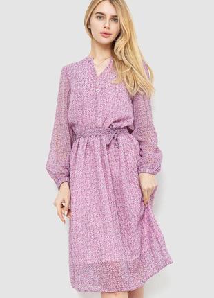 Сукня з квітковим принтом, колір бузково-рожевий, 230r006-18