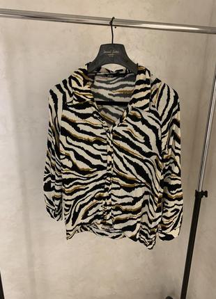Леопардовая блуза блузка zara женская рубашка