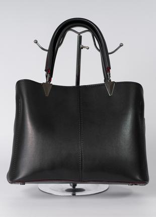 Жіноча сумка чорна з червоним сумка классична сумка базова сумка
