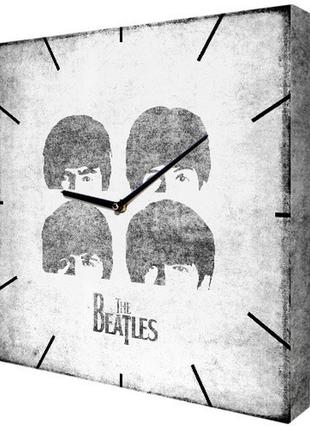Годинник настінний квадратний the beatles, годинник на полотні