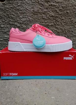 Кроссовки женские розовые белые puma carina l-pink оригинал