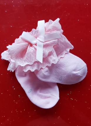 Носочки носки с оборками рюшами новорожденной девочке 0-3-6м 5...