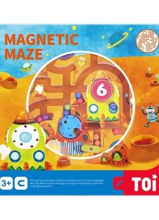 TOI. Магнитная игра-лабиринт "Планета", деревянная игрушка
