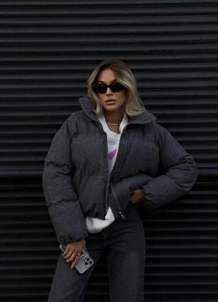 Тепленькая темно-серая, женская куртка (⛄️до -20°)
