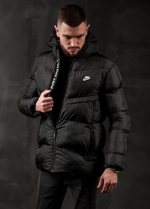Куртка мужская зимняя черная nike куртка пуховик теплая