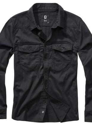 Brandit рубашка brandit flanellshirt black (l)
