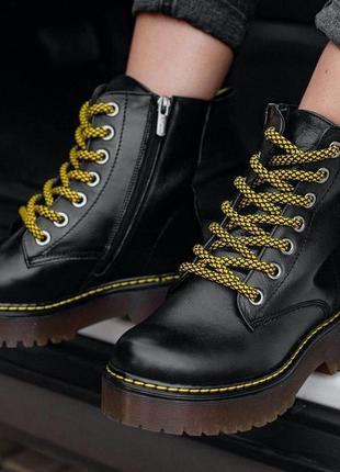 Dr. martens чорні жіночі ботинки з натуральної шкіри виробник ...