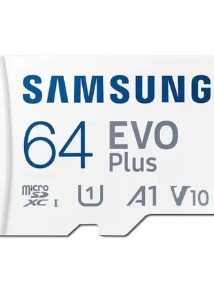 Карта памяти micro sd 64 gb Samsung EVO Plus Class 10 + адаптер