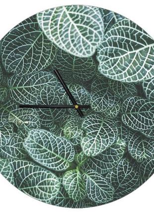 Годинник настінний круглий, 36 см листя